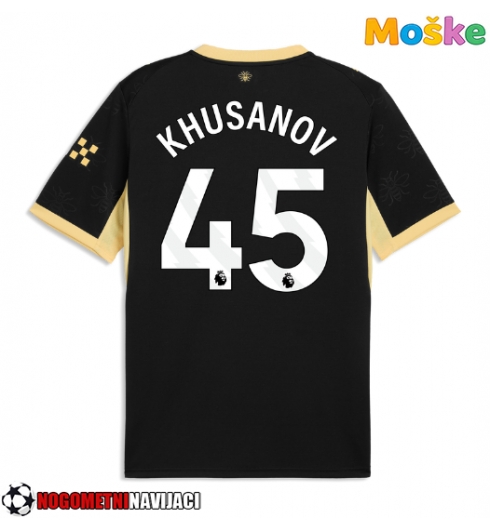 Moške Nogometnih dresov Manchester City Abdukodir Khusanov #45 Gostujoči 2026-27 Kratki rokavi Moške Nogometnih dresov Manchester City Abdukodir Khusanov #45 Gostujoči 2026-27 Kratki rokavi